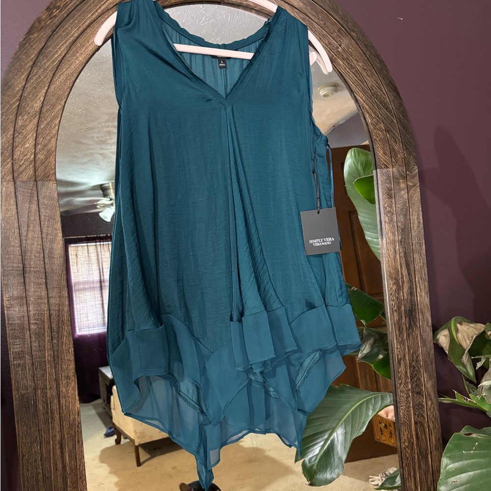 Teal Sleeveless V-Neck Tunic